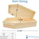 Wooden Memorial Keepsake Box, 17-3/4 Inch Pet Casket, Wooden Coffin Tray, Unfinished Wood, Pack of 1 for Small Pet Burial by Woodpeckers