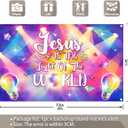 Fabric 72x43inch Glow Light Backdrop Neon Colorful Disco Religious Jesus Flashing Station Photography Background School Classroom Church Party Decorations Photo Props