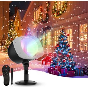 Christmas Snowfall Projector Lights, Holiday Projector Lights Waterproof Snow Flurries Landscape Spotlight with Remote for Xmas Party Wedding Home Decor