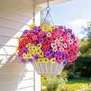 AmyHomie 20 Bundles Artificial Flowers for Outdoors, UV Resistant Fake Flowers No Fade, Faux Plants for Garden Porch Window Box Patio Decor (Mix Color)