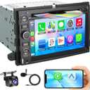 Car Radio with DVD/CD for Ford F150/F250/F350 2004-2014, 7" IPS Touch Screen Car Stereo with Wireless & Wired CarPlay/Android Auto, Backup Camera,SWC,DSP