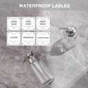 Doiliese Soap Dispenser, Glass Hand Soap Dispenser with Rust Proof Pump, 16oz Liquid Soap Container with Waterproof Labels, Dish & Hand Soap Pump for Bathroom, Kitchen, Brushed Nickel, Pack of 2