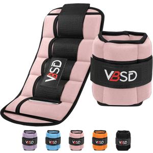 VBSD Adjustable Ankle Weights for Men Women, 5 lbs 1 Pair Leg Weight Straps, Weighted Ankle Weight Set with Removable Sandbags for Walking Running Yoga Physical Therapy Gym Home Workout