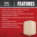 Red Lion RL4A - 4.5-Gallon Inline Pre-Charged Pressure Tank for Well Pumps, 3/4-Inch MNPT System Connection, Almond, 604653