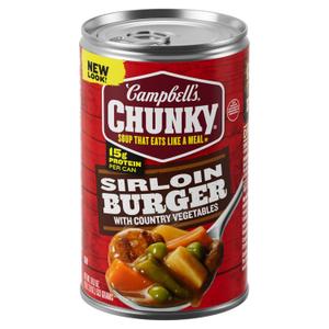 Campbell’s Chunky Soup, Sirloin Burger With Country Vegetables Beef Soup, 18.8 oz Can (EXP 08/14/27)