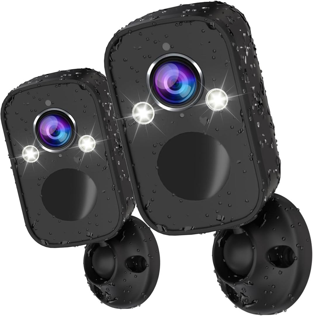 Rraycom Security Cameras Wireless Outdoor, 2pcs 2k Cameras for Home Security with Motion Detection Siren Alarm WiFi Surveillance Indoor Camera, Color Night Vision, 2-Way Talk, Waterproof, Cloud/SD Rraycom Security Cameras Wireless Outdoor, 2pcs 2k Cameras for Home Security with Motion Detection Siren Alarm WiFi Surveillance Indoor Camera, Color Night Vision, 2-Way Talk, Waterproof, Cloud/SD