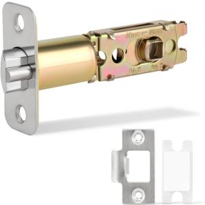 Adjustable Deadlatch 2-3/8'' or 2-3/4'', Keyed Entry Door Lock 45 Turning Angle Replacement Latch and Strike with Dust Box,Smart Door Lock Deadlatch