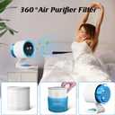 Desk Fan, Small Fan for Bedroom , Portable Fan with Air Purifier,Personal Fan with Four Different Emotions,Desk Fans Small Quiet,4 Speed Adjustment,Cooling Fan for Home, Office, Bedroom(5000mAh) (White)