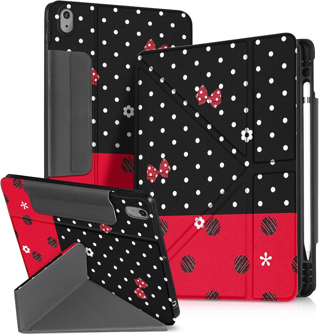 Miss Adola for iPad A16 Case/10th Generation Case - 10.9 Inch 2022 Tablet Cover with Pen Holder for Women Boys Girls Men Cute Cartoon Cool Funny Funda for iPad 11th 11 Inch 2025, RD WT Point