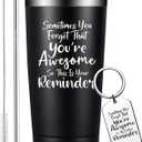 Grifarny Birthday Gifts for Men - Thank You Gift for Men - Inspirational, Christmas Gifts for Best Friends Male, Coworker, Son, Boss - Sometimes You Forget You're Awesome Tumbler Mug Cup 20oz (Black)