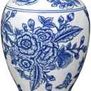 Blue and White Vase, Ceramic Vase for Home Decor 9.4" Chinoiserie Vases for Flowers Blue and White Porcelain Flower Vases for Living Room, Bathroom, Dinner Table Centerpieces