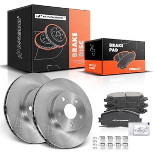 A-Premium 10.04 inch (255mm) Front Vented Disc Brake Rotors + Ceramic Pads Kit Compatible with Select Lexus and Toyota Models - CT200h 2011-2017, Prius 2012/2014-2015, Prius Plug-In 2012-2015, 1.8L