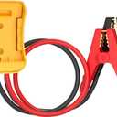 Jumper Cables for Car with Adapter Compatible with DE.Walt 20V Batteries, Silicone Wire 8AWG 2FT Alligator Clips Automotive Jump Starter Jumper Cables for Jump Starting Car or Tool Batteries