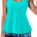 Women Tankini Swimsuit with Shorts - Flowy Two Piece Swimsuits Tummy Control Bathing Suits 2025 Swimwear, XXL