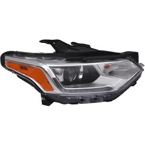 HID/Xenon Headlight Fit for 2018-2021 Chevy Traverse L/LS/LT Cloth/LT Leather/RS Model A Pair of Replacement Headlamp with Chrome Trim and Amber Reflectors RH