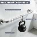 24 Inch Shower Grab Bar 1.25" Dia, Chrome Anti Slip Bathroom Grab Bar, 304 Stainless Steel Knurled Handicap Grab Bars, Safety Support Handrail, Assist Bath Shower Handle for Elderly Injury Senior