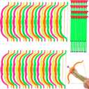 Kids Bow and Arrow Set Plastic Archery Shooter Toy Mini Play Bow and Arrow for Boys Girls Sport Game Gifts, 4 Random Colors