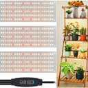 LBW Grow Light, 405 LEDs Full Spectrum Small Grow Lights, 4/8/12H Timer, 3 Lighting Modes, 10 Dimmable Levels, Plant Lamp Strip for Seedlings, Veg, Bloom, 3 Pack