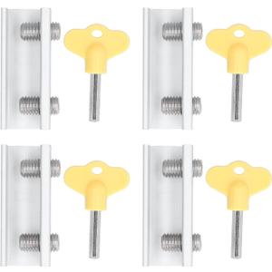 Window Door Security Locks, Adjustable Stopper with Key, for Home Office and Doors, Made of Aluminum Alloy, Easy