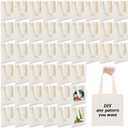 Amylove 24 Pcs Mini Tote Bag Sublimation Blank Canvas Tote Bags Reusable Grocery Luggage DIY Sack Goody for Party Even (8.5 x 8 Inch,Natural Color)