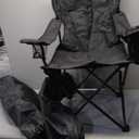 Amazon Basics Camping Chair, Large, Padded, Black 2 Pack