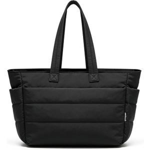 bagasin Puffy Tote Bag for Women, Lightweight Puffy Bag with Compartments, Quilted Shoulder Bag Handbag for Travel, Work, Gym