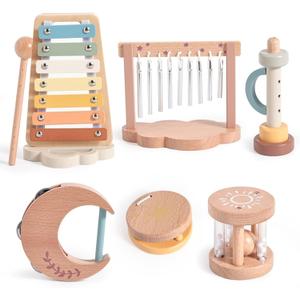 Baby Montessori Musical Instruments,Wooden Percussion Xylophone Musical Toys for Toddlers,Sensory Toys for 18+ Month Old,Kids Preschool Educational,Birthday Gift for Ages 2 3