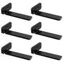 SANKEYTEW 6 Pack - 6 inch Black Hidden L Shelf Bracket (1/ 5 Inch Thicked) Iron Shelf Brackets, Metal Shelf Bracket, 160 lb. Load Capacity , DIY Shelving Hidden 90 Degree Right Angle Bracket Design