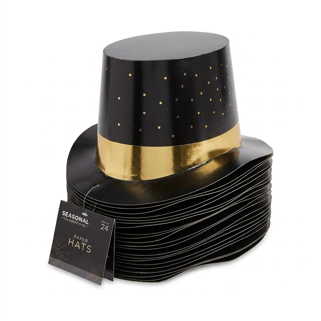 Seasonal celebration paper hats, 21 pack