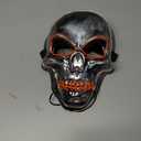 OceanWings Halloween Mask LED Light up Costumes Scary Mask for Party Supplies Favor (White Orange-silver)