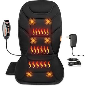 CARSHION Massage Seat Cushion with Full Back Thighs Heat Back Massager for Chair with 3 Heating Pads 6 Vibrating Motors, Massage Chair Pad for Home Office, Heated Seat Cover Warmer for Pain Relief