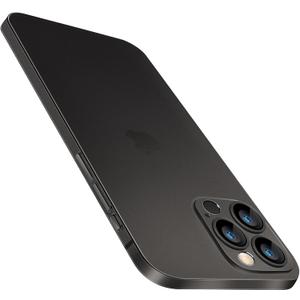 For iPhone 16 Plus Slim Case,Paper-Thin Transparent Finish Skin Back Case [Non Yellowing] Ultra Protective Cover with Camera Protection 6.7 Inch (Translucen Black)