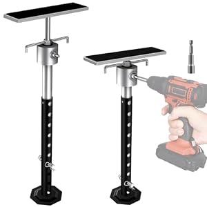 RV Slide Out Support Jacks with Flat Top Block, Adjustable from 20" to 48"