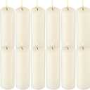 Lounsweer 12 Pack Ivory Pillar Candles Bulk Large Unscented Paraffin Wax Long Lasting Candles Clean Burning Supplies for Home Decor Wedding Party Dinner Bath Spa(2 x 6 Inch)