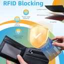 Credit Card Holder Wallet Rfid Blocking Kids Boys Bifold Teen Cool Cute for Cash with ID Window Cardholder Teenage Teenager, Eyeglass (Black)