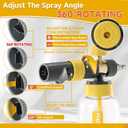 Foam Cannon Gun Dual Connector Accessory for Pressure Washer, Double Tip Attachment Soap Cannon with Power Washer Short Gun, Car Wash Foam Gun Kit, 1/4" Quick Connect, 5 Nozzles Tips