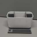 Toothbrush Holders for Bathrooms, Adjustable 6 Slots Electric Toothbrush and Toothpaste Holder, Cord-Friendly Detachable Bathroom Countertop Organizer with Front Ledge for Phone and Ring Holder (Grey and White)