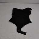 REORIA Womens Sexy One Shoulder Asymmetrical Leopard Print Mesh Ruched Backless Going Out Bodysuits Tops (Medium, Black)