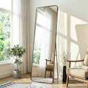 Delma Full Length Mirror, 56"x15" Floor Standing Full Body Mirror for Bedroom, Wall Mounted, Freestanding or Leaning, Rounded Corners Rectangle Design for Living Room, Bedroom or Dressing Room(Black)