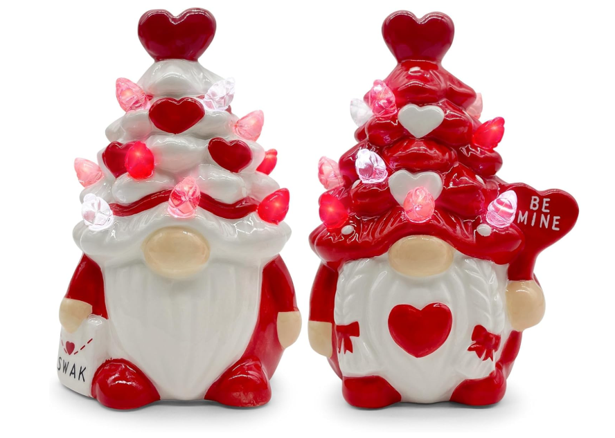 Hexagram Valentines Day Decorations, Valentines Day Decor, 2Pcs Valentine Gnomes Decor, Valentine's Day Decorations, Valentine Ceramic Tree Decoration for Home