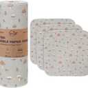 Paper Towels Washable Roll: 25Pack Cotton Cloth Paper Towels 11.8x11.8In Absorbent Soft Flannel Paperless Towels (Mushroom)