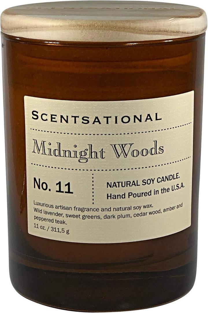 Scentsational Midnight Woods Candle, Ivory
