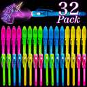 iGeeKid 32 Pack 2 Style Easter Basket Gifts for Kids Classroom Invisible Ink Pen with UV Black Light Secret Spy Pens Magic Disappearing Ink Markers School Supplies Kids Party Favors Boy Girl Exchang