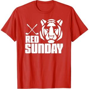 Tiger Red Sunday Golf TShirt Medium, Red 