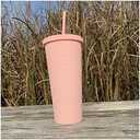 ZHZHZ 710ml Coffee Reusable Cups Plastic Tumbler Matte Finish