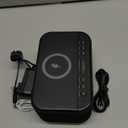 Digital Alarm Clock White Noise, Loud Digital Alarm Clocks Bedrooms, Alarm Clock Speaker Wireless Charger AUX USB Bluetooth Speaker 12/24H Dual Alarm Snooze Adjustable Brightness, Black