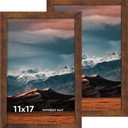 iRahmen 11x17 Picture Frame with Plexiglass - Wooden Poster Frame for Photo Wall Gallery Mounting (Dark Brown, Set of 2)
