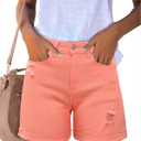 luvamia Women's Casual Ripped Denim Shorts High Rise Distressed Rolled Hem Jeans Shorts, 
Size XX-Large US Size 20 to Size 22