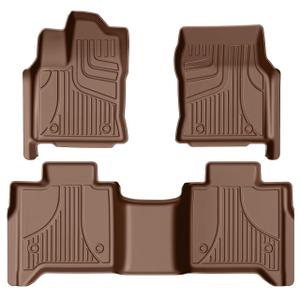 Floor Mats for Toyota Tundra CrewMax Cab 2022-2026, 1st & 2nd Row, Brown