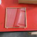 REDHUGO Glass Pressed Flower Frames,Vintage Hanging Picture Frames with Chain,Handmade Brass Floating Picture Frame,Plant Specimen Wall Ornament Display Artwork DIY Family Photo,Square,Gold, 6x6 Inches